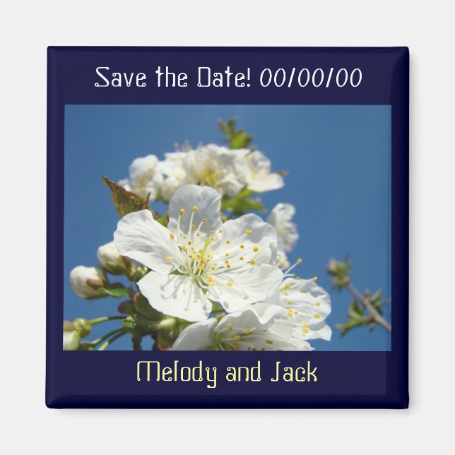 Save the Date! magnets Wedding magnet Blossoms (Front)