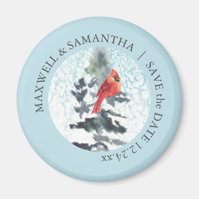Save The Date Magnets Winter Wonderland Weddings (Front)