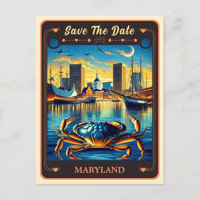Save the Date | Maryland Invitation Postcard (Front)