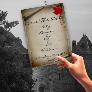 Save The Date Medieval Gray Scroll Wax Seal