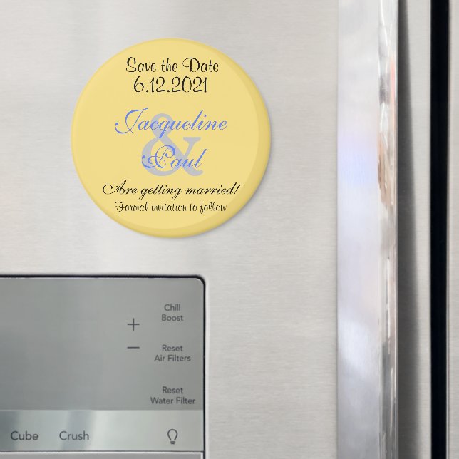 Save the Date Mellow Yellow Blue Magnets (In Situ (Fridge))
