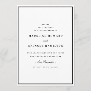 Save the Date   Minimalist Simple Elegant Wedding