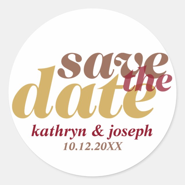 Save the date mocha brown wedding engagement seals (Front)