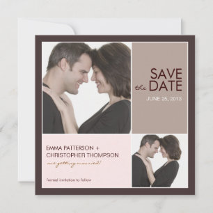 Save the Date Modern Blocks Photo Announcement