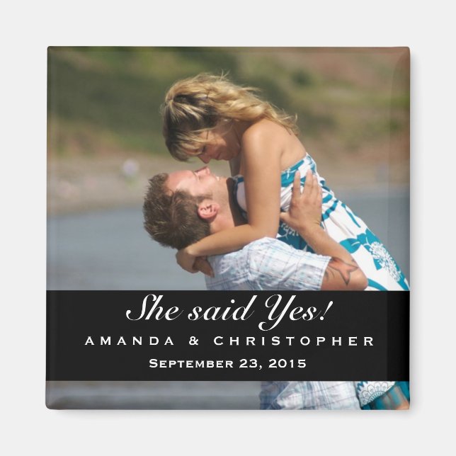 Save the Date Modern Brown & Pink Magnet (Front)