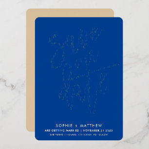 SAVE THE DATE modern calligraphy script royal blue