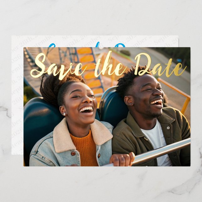 Save the Date Modern Classic Minimal Simple Photo (Front/Back)