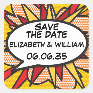 Save the Date Modern Cool Fun Square Sticker