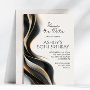 Save the Date Modern Elegant 50th Birthday Invitation
