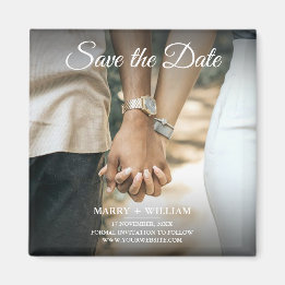 Save The Date Modern Elegant Classic Photo Magnet