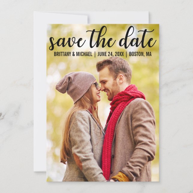 Save The Date | Modern Engagement Announcement (Front)