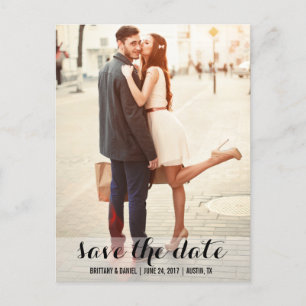 Save The Date Modern Engagement Postcard L