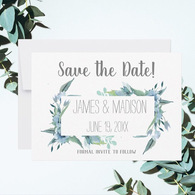 Save the Date Modern Floral Frame Customisable  (Creator Uploaded)