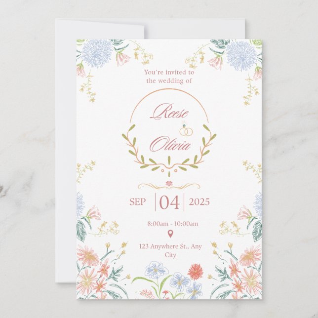 Save The Date Modern Minimal Wedding Design Invitation (Front)