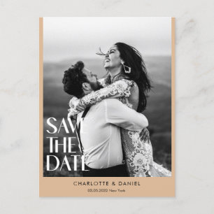 Save the Date! Modern Minimalist 1 Photo Postcard