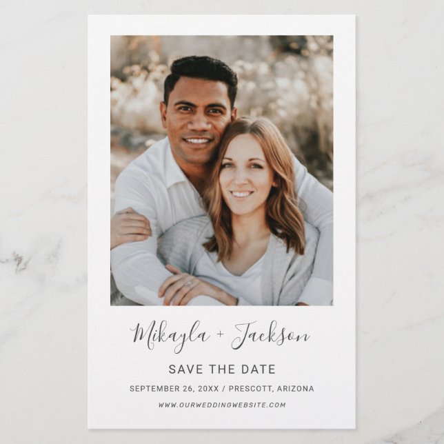 Save the Date Modern Minimalist Budget Wedding (Front)