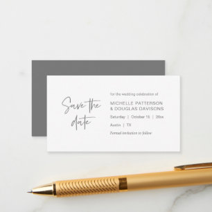 Save the date, modern minimalist Dark Grey Enclosure Card