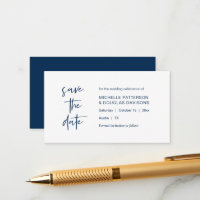 Save the date, modern minimalist, Navy Blue