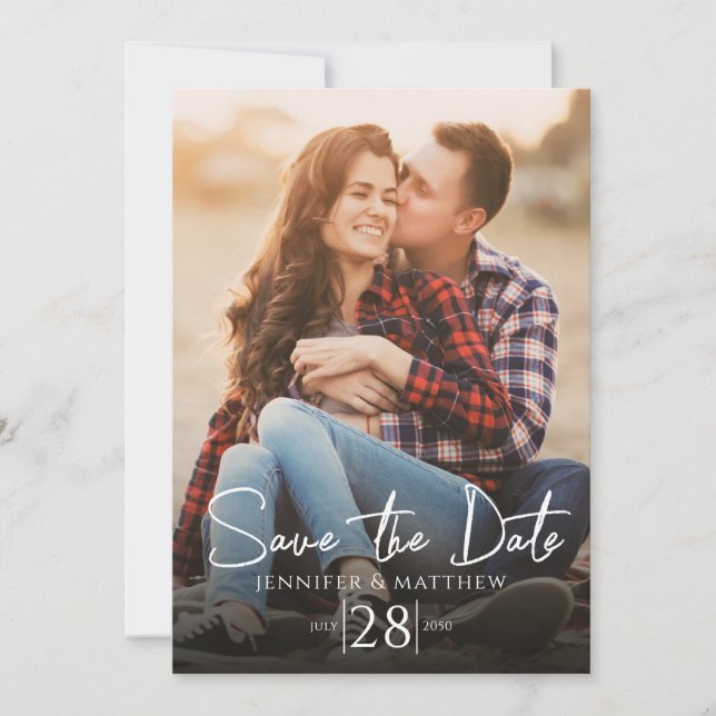 Save the Date Modern Minimalist Photo (Front)