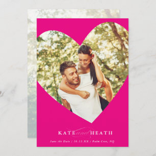 SAVE THE DATE modern photo elegant heart yellow In Invitation