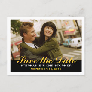 Save the Date Modern Style Photo Postcard