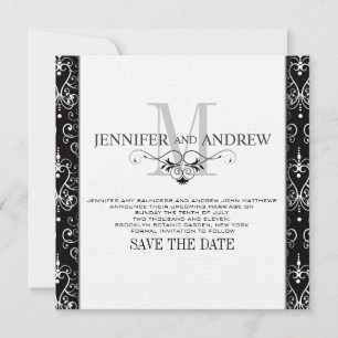 Save the Date Monogram Chandelier Announcement