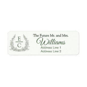  Save The Date Monogram Crest Return Address Label