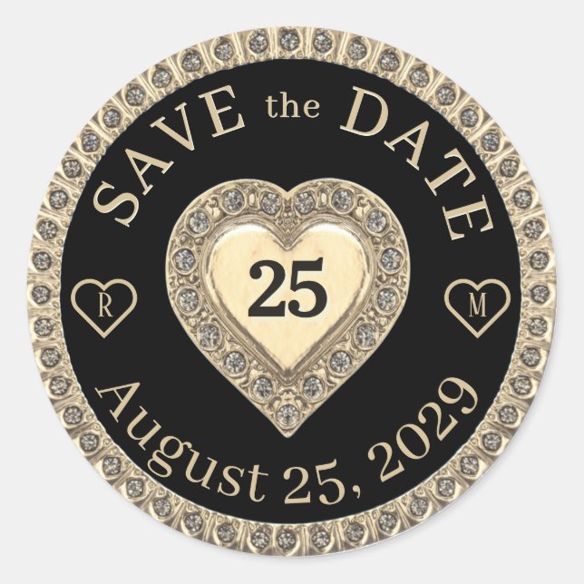 Save the Date Monogram Gold Seal (Front)