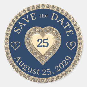 Save the Date Monogram Gold Seal