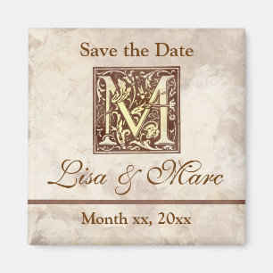 Save the Date Monogram M Magnet