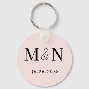 Save the Date monogrammed Key Ring