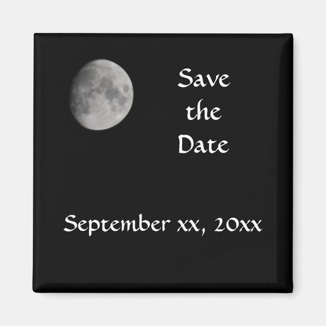 Save the Date Moon Magnet (Front)