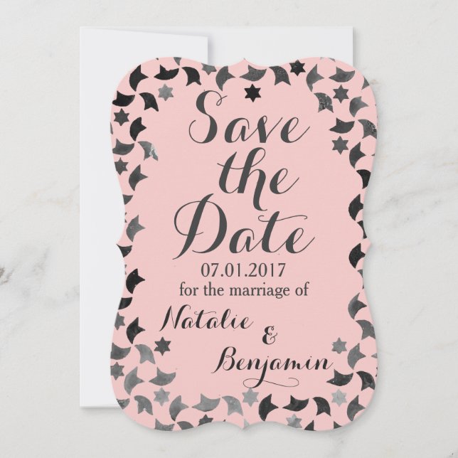 Save the Date | Mosaic Invitation | Custom Colour (Front)