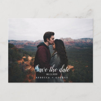 Save the Date Mountain Fall Photo Postcard