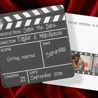 Save the Date Movie Clapperboard Wedding