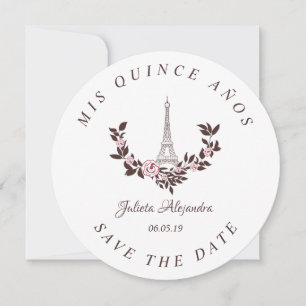 Save the Date My Fifteen Years of Design Floral Pa Thank You Card