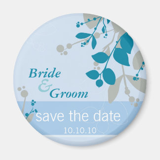 SAVE THE DATE :: nature - pale blue silver teal Magnet