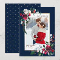 Save the Date. Navy Blue | Burgundy Wedding Photo