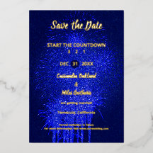 Save the Date New Year's Wedding Foil Card