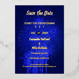 Save the Date New Year's Wedding Foil Card
