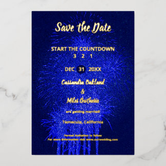 Save the Date New Year's Wedding Foil Card