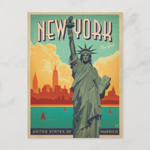 Save the Date NYC - Lady Liberty 2 Announcement Postcard