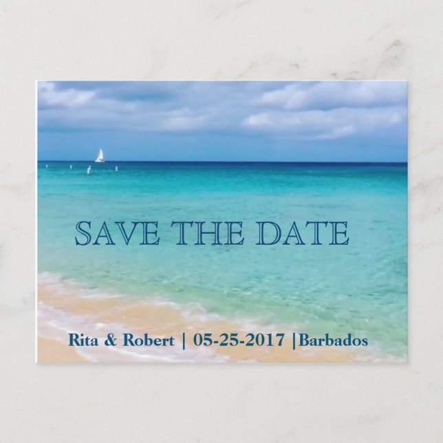 Save the Date | Ocean | Postcard Announcement Card (Front)