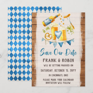 Save The Date Oktoberfest Wedding Bavarian Card