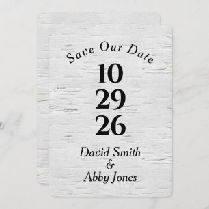 Save The Date on Birch Tree