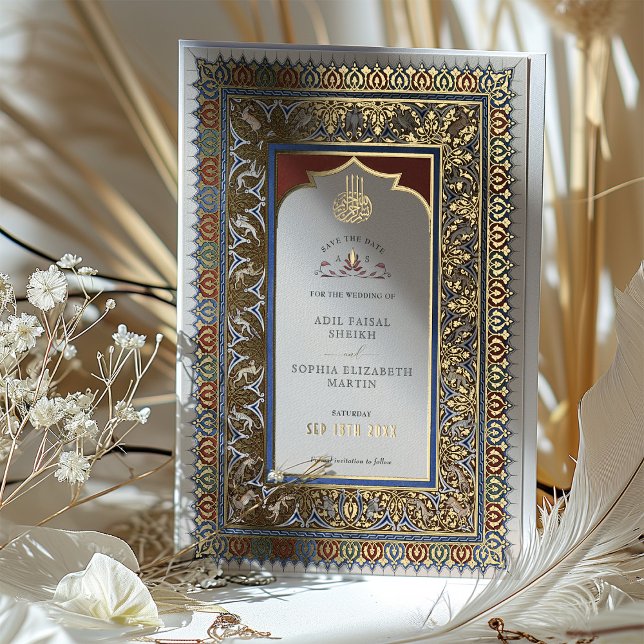 Save the Date Ornamental Gold Muslim Islamic (Creator Uploaded)