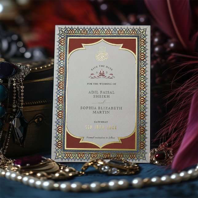 Save the Date Ornamental Gold Muslim Islamic Foil (Creator Uploaded)