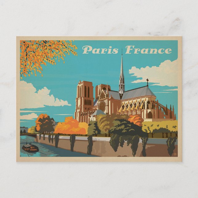 Save the Date | Paris, France Announcement Postcard (Front)