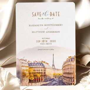 Save The Date Paris France Destination Invitation