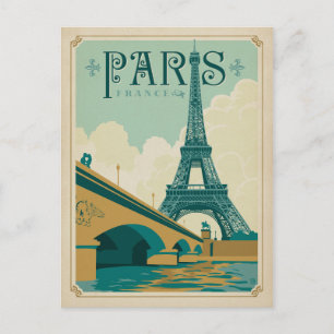 Save the Date Paris France - Eiffel Tower Announcement Postcard
